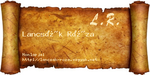 Lancsák Róza névjegykártya