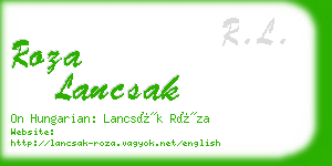 roza lancsak business card